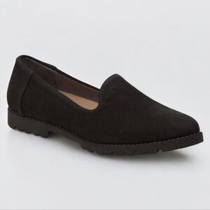 Me Too “Cairo” Nubuck Slip-on Loafers in Black Size 10